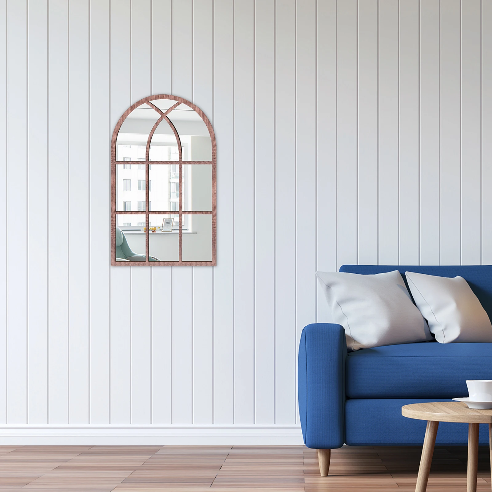 

Wooden Decorative Painting Fake Window Decals Home Bedroom Stickers Removable Basswood Wall Stickers Decor Creative Wall Decal