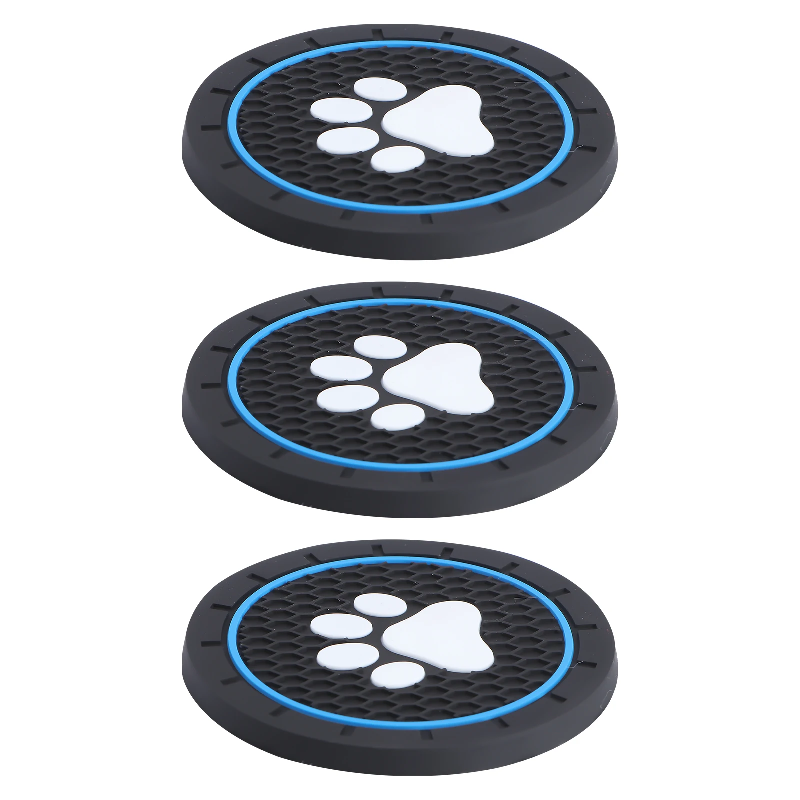 

3 Pcs American Flag Coasters Car Decoration Anti-skid Cup Holder Round Mat Silica Gel Accessories