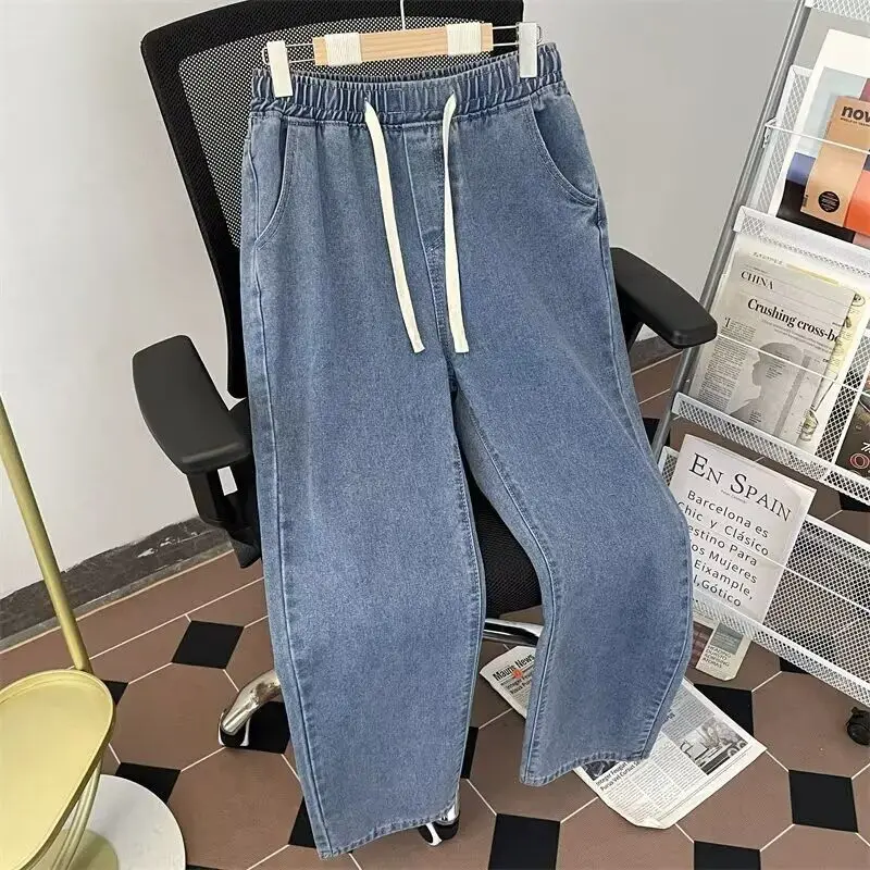 

Мужские джинсы Harajuku Sle с буквенным принтом и высокой талией, облегающие осенние модные длинные брюки в стиле хип-хоп, Гонконг