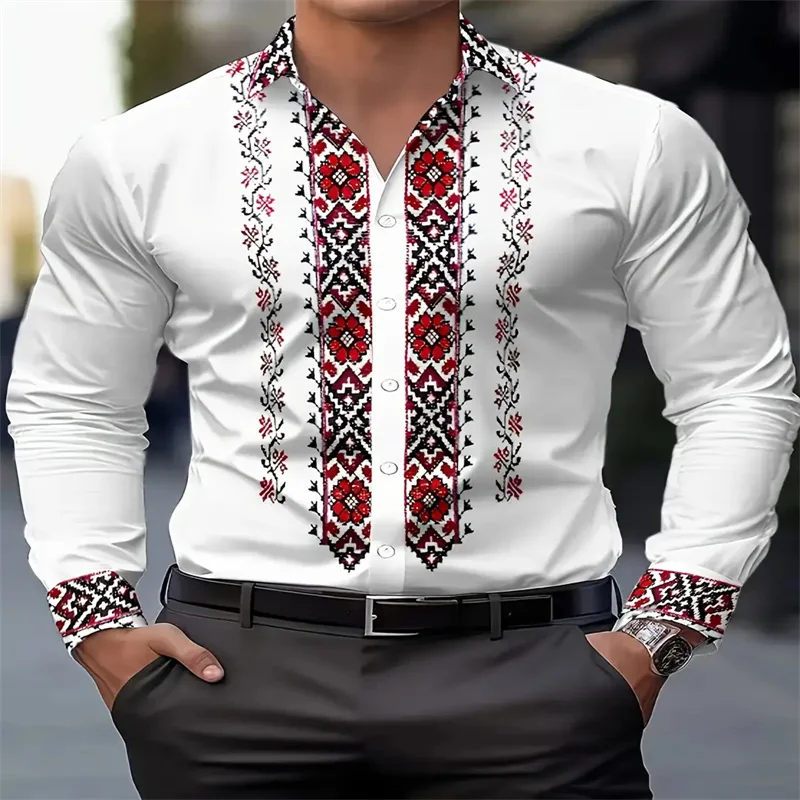 European and American men's black casual shirt with red striped cuffs - machine washable, solid color background, non stretchabl