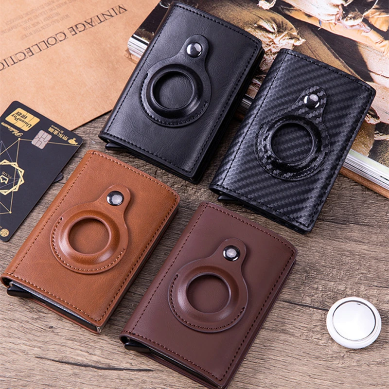 2022 Rfid For AirTag Men Wallets Money Bags Anti PU Leather Card Holder Wallet For Apple Air Tag Male Purses Smart Cover Case