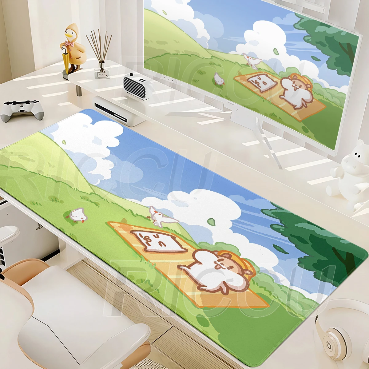 Hamster Large Kawaii Mouse Pad Rubber Non-Slip Gaming Mouse Mats Cute Cartoon Animal Desk Mat XXL Laptop Mousepad Pc Accessories