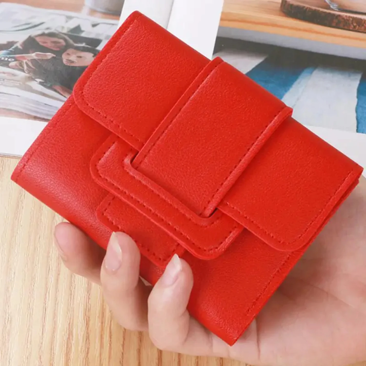 

Women's Short Wallet, Mini Coin Purse, Tri-Fold Wallet