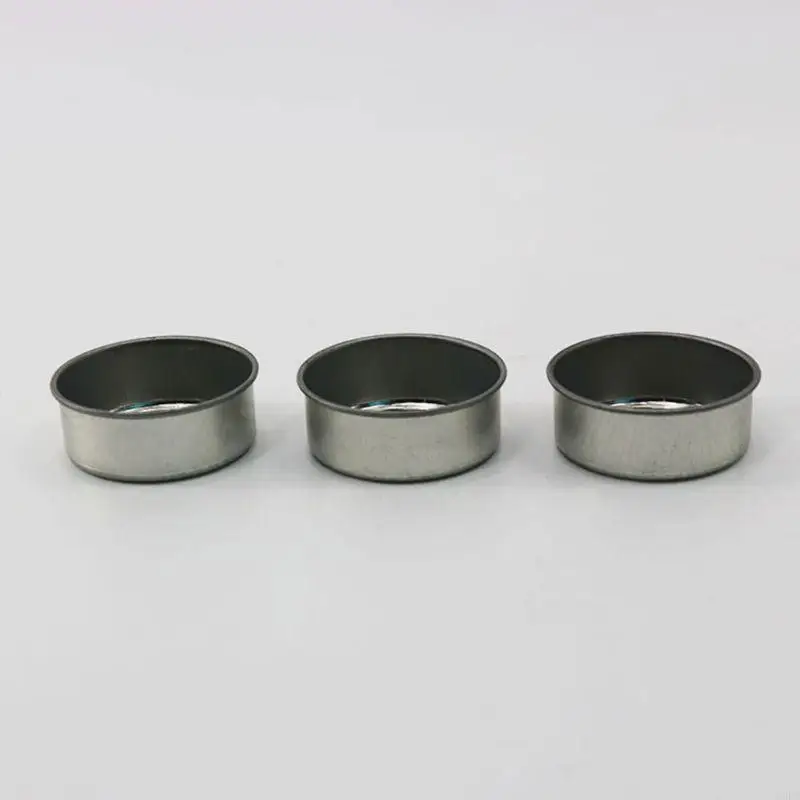 T3LC Stainless Steel Round Tealight Cup Holder Scented Candles Wax Bowl Mold for Home Bedroom Living Room Crafts