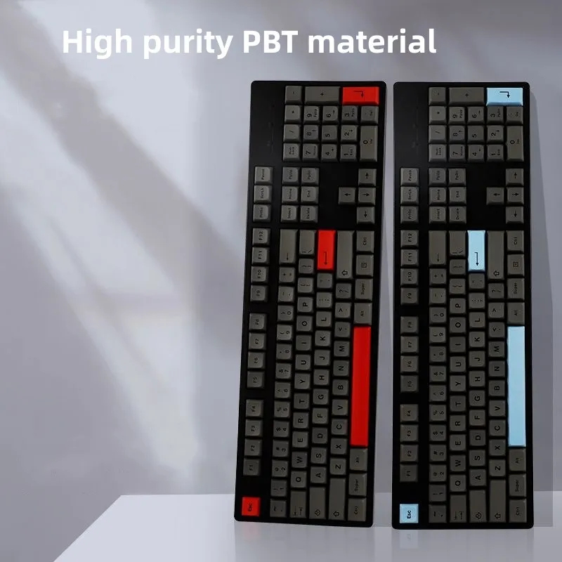 133 Keys PBT XDA Profile Keycaps Dye Subbed ISO Layout Double Shot Gray Key Cap Set for Outemu Cherry MX Mechanical Keyboard