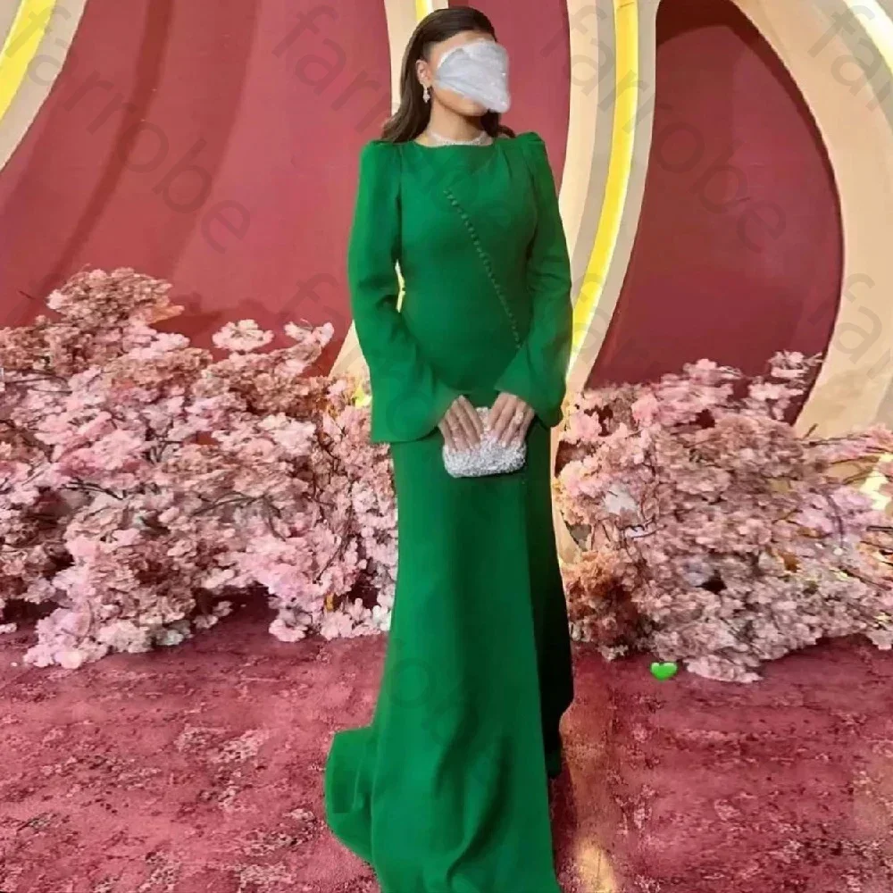 

Customized Mermaid Evening Dresses Long Lantern Sleeves Prom Dress Satin Women Party Gowns Special Occasion Vestidos De Fiesta
