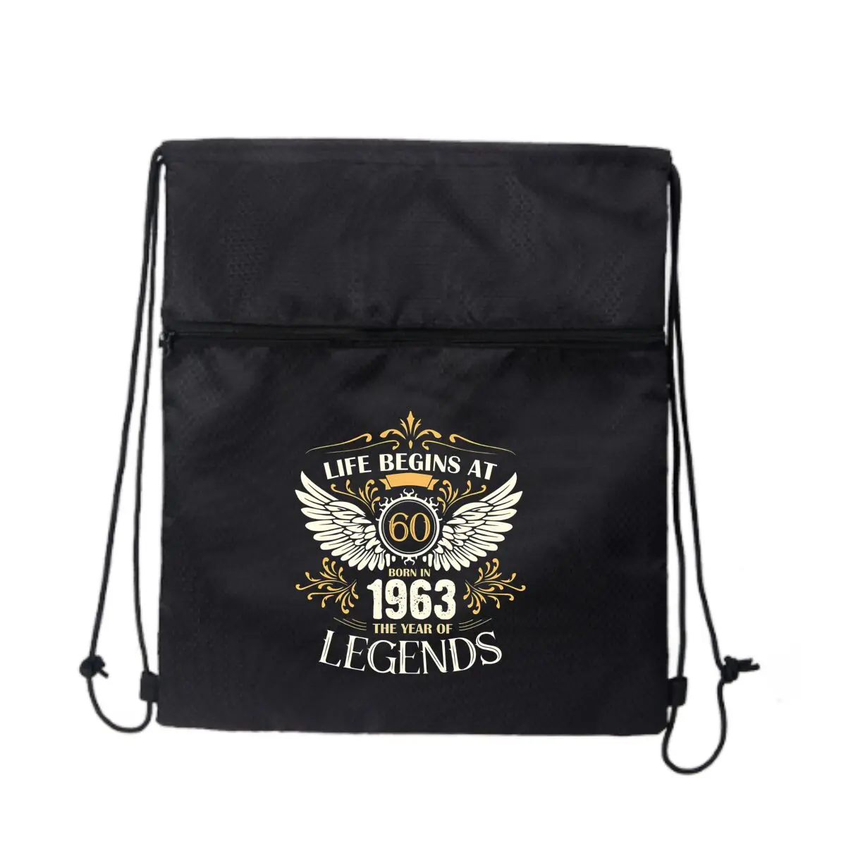 

60th Legends день рождения - Milestone Art Черная сверхлегкая уличная сумка на молнии на шнурке идеально подходит для коротких походов