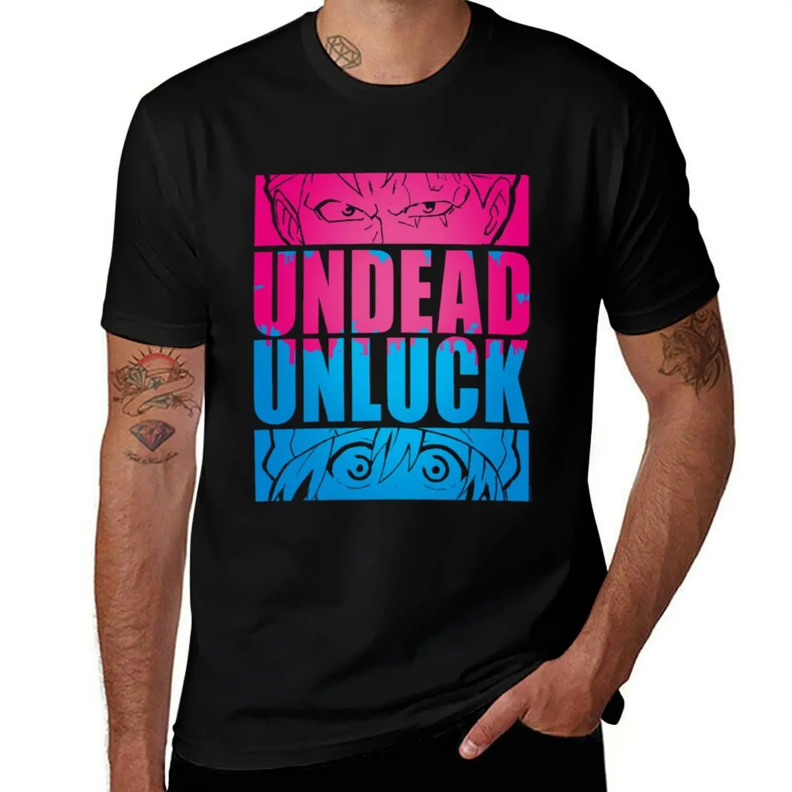Camiseta Undead Unluck Andy & Fukko Eye Panels, talla grande, informal, de manga corta