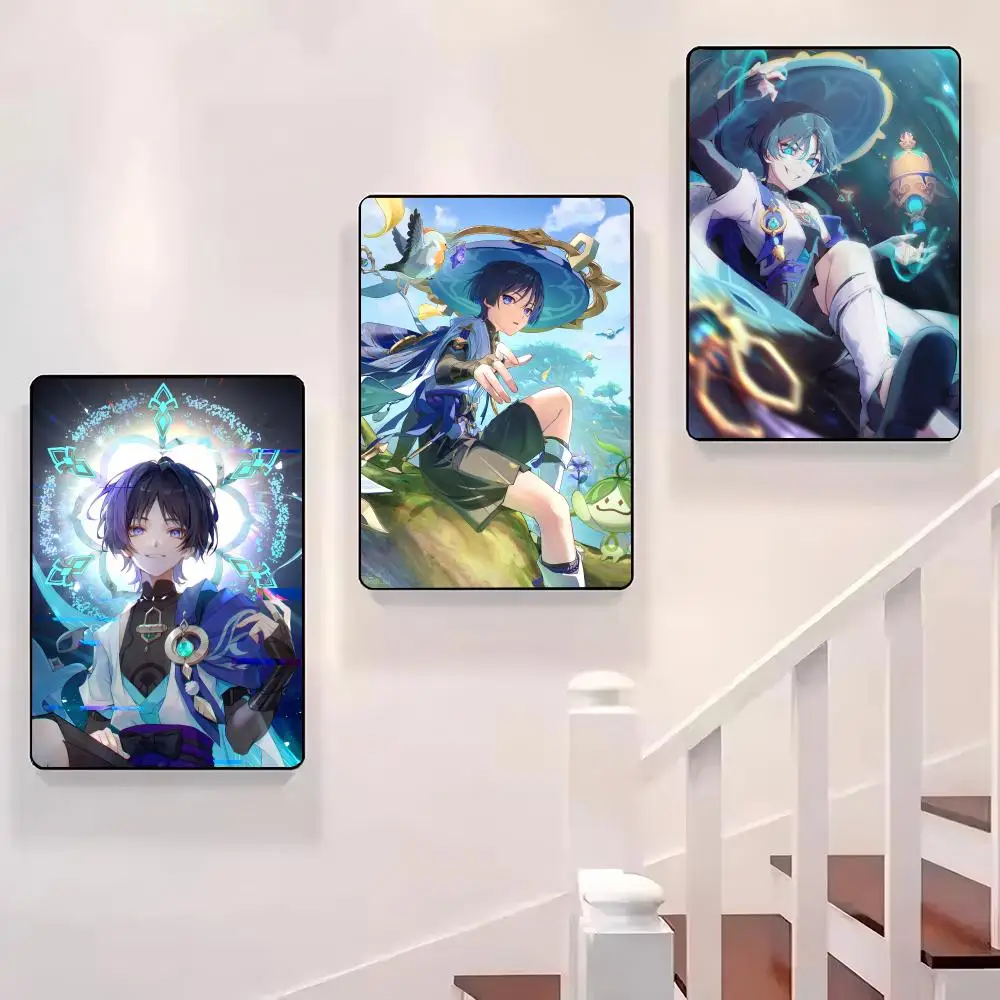 

Genshin Impact Wanderer Anime Poster Sticky Wall Waterproof Home Living Room Bedroom Bar Aesthetic Decoration Perfect Gift