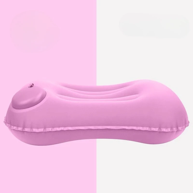 1 Portable Inflatable Travel Neck Waist Pillow,providing Waist and Neck Support,Flocking Fabric,foldable Travel Essentials