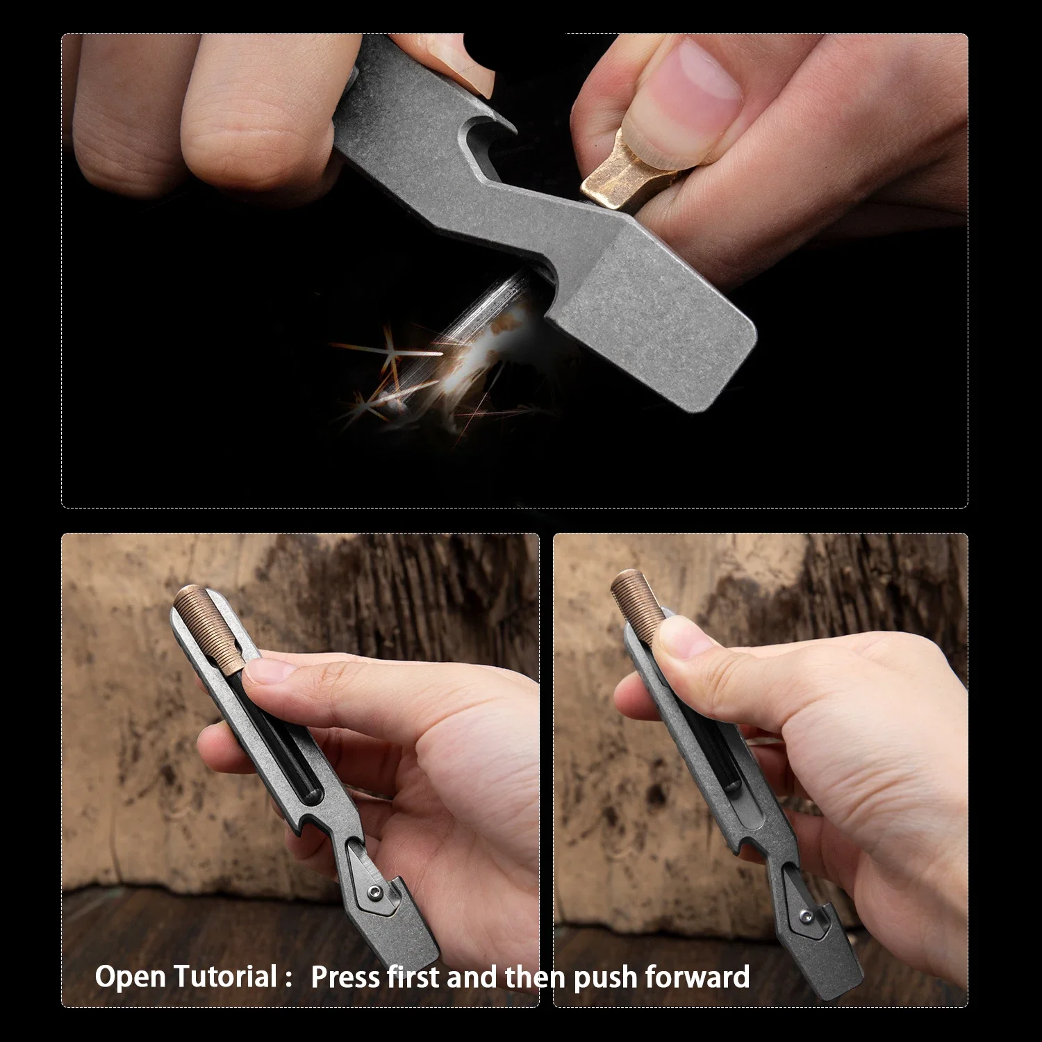 TC4 Titanlegierung Brecheisen Flaschenöffner Schraubendreher EDC Multifunktionswerkzeug Schraubenschlüssel Handwerkzeug für Outdoor und Camping – Detail 13