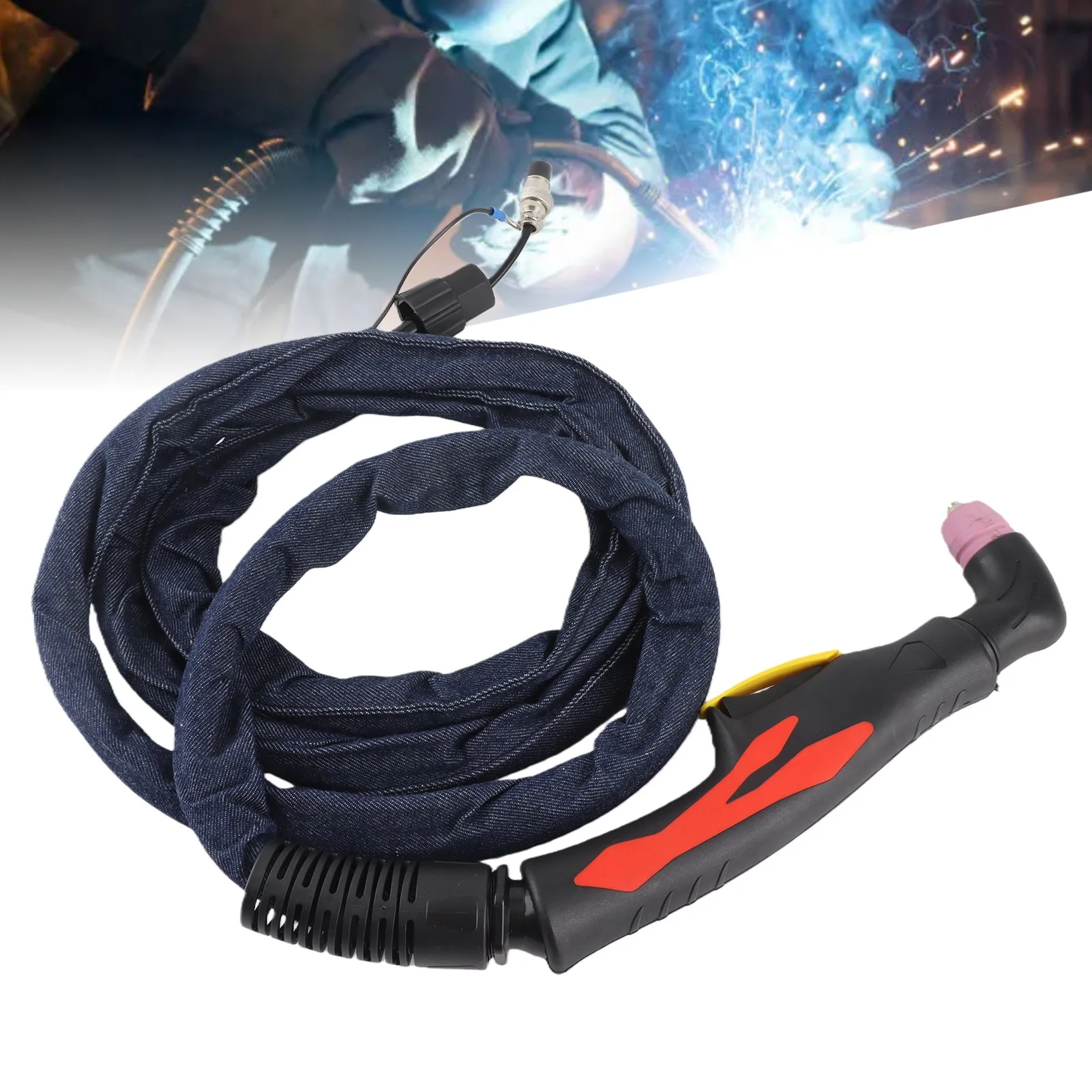 Plasma Cutter Torch Plasma Cutter Torch Replacement Non Touch Body Head CNC Cutting Arc Start Accessories SG55 with 2.5m Hose
