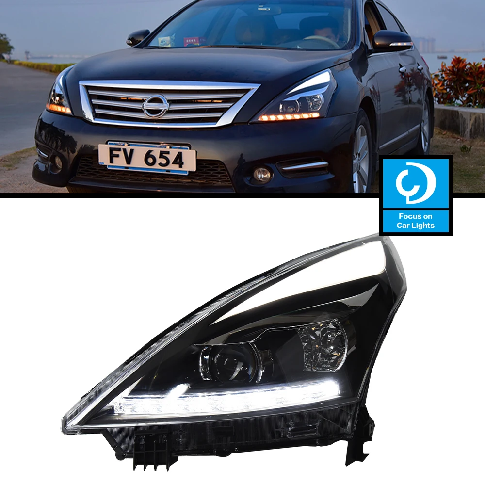 

AKD tuning cars Headlight For Nissan Teana 2009-2012 Headlights LED DRL Running lights Bi-Xenon Beam Fog lights angel eyes Auto