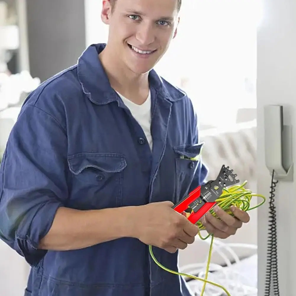 

Wire Cutting Wire Stripping Pliers Pressing Cable Cut Line Crimping Pliers 5 in 1 Pulling Cable Stripping Pliers Hand Tools