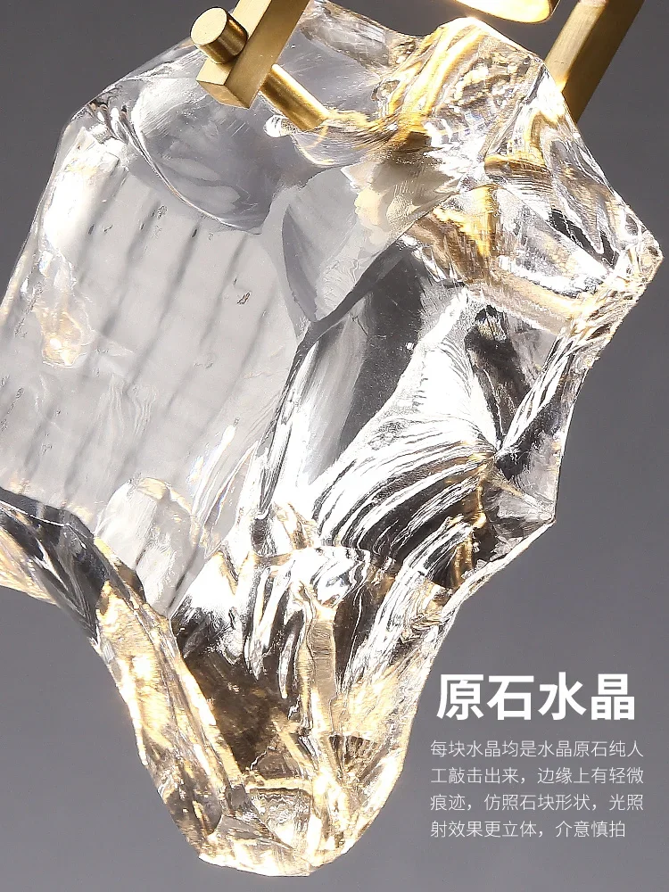 

Luxury Crystal Pendant Light for Bedroom Bedside Personalized Bar Table Lamp Elegant Home Decor Chandelier