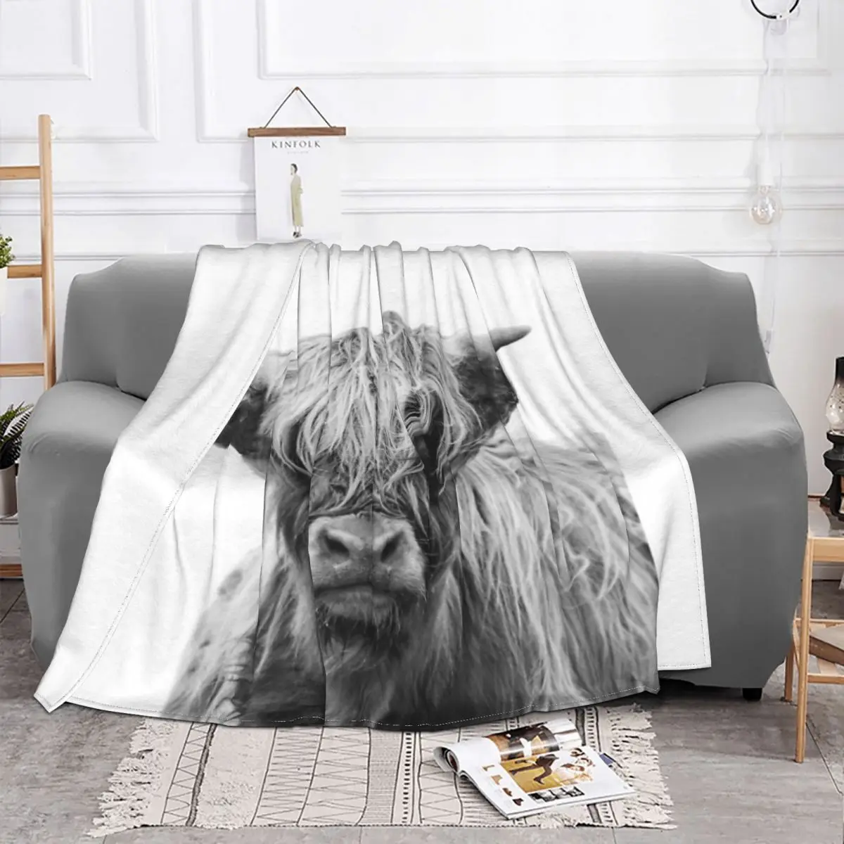 Highland Cow 1 Plush Blanket Couple Blankets Custom Blanket Personalized Throw Blanket