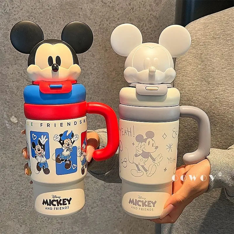 

Disney Mickey cartoon cute winter thermos cup creative home office travel unisex couple water bottle large capacity flask gift