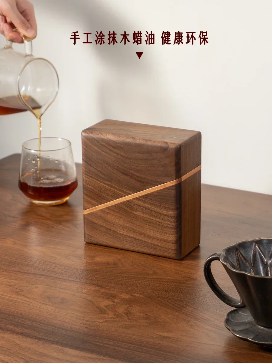 

One wood and one wood, hand-brewed coffee filter carton, black walnut cherry wood dust-proof creative V60 filter