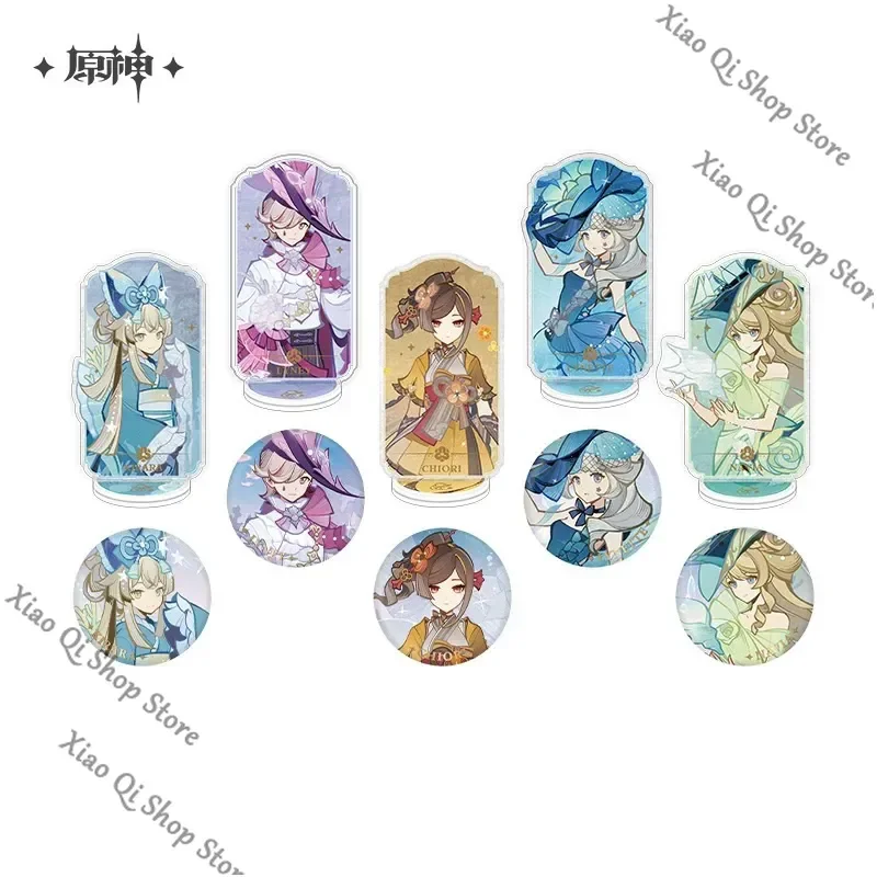 official Genuine Genshin ImpactThe "Weaving Night with Brocade" theme series tinplate badge  standing sign High appearance level