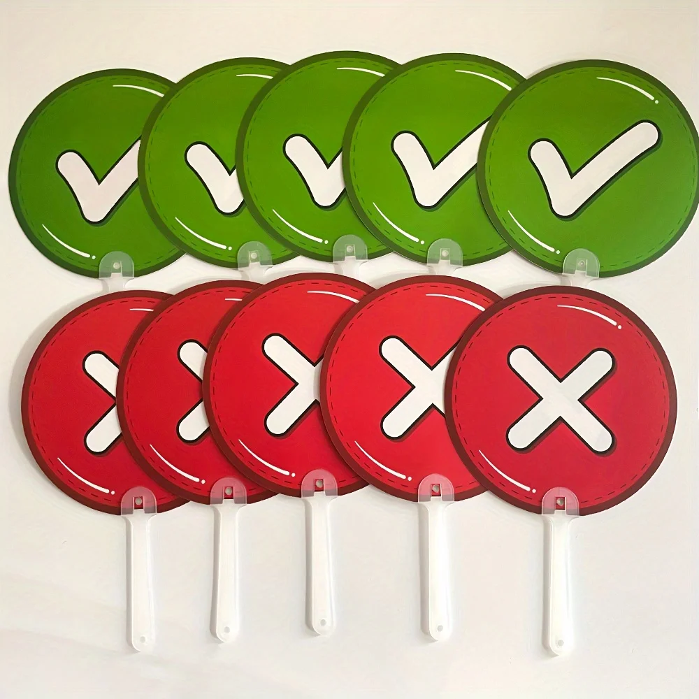 مجداف علامات يدوية صحيحة وخطئة على الوجهين لمنافسة نشاط الفصل الدراسي وتسجيل مجاذيف التصويت وسائل تعليمية