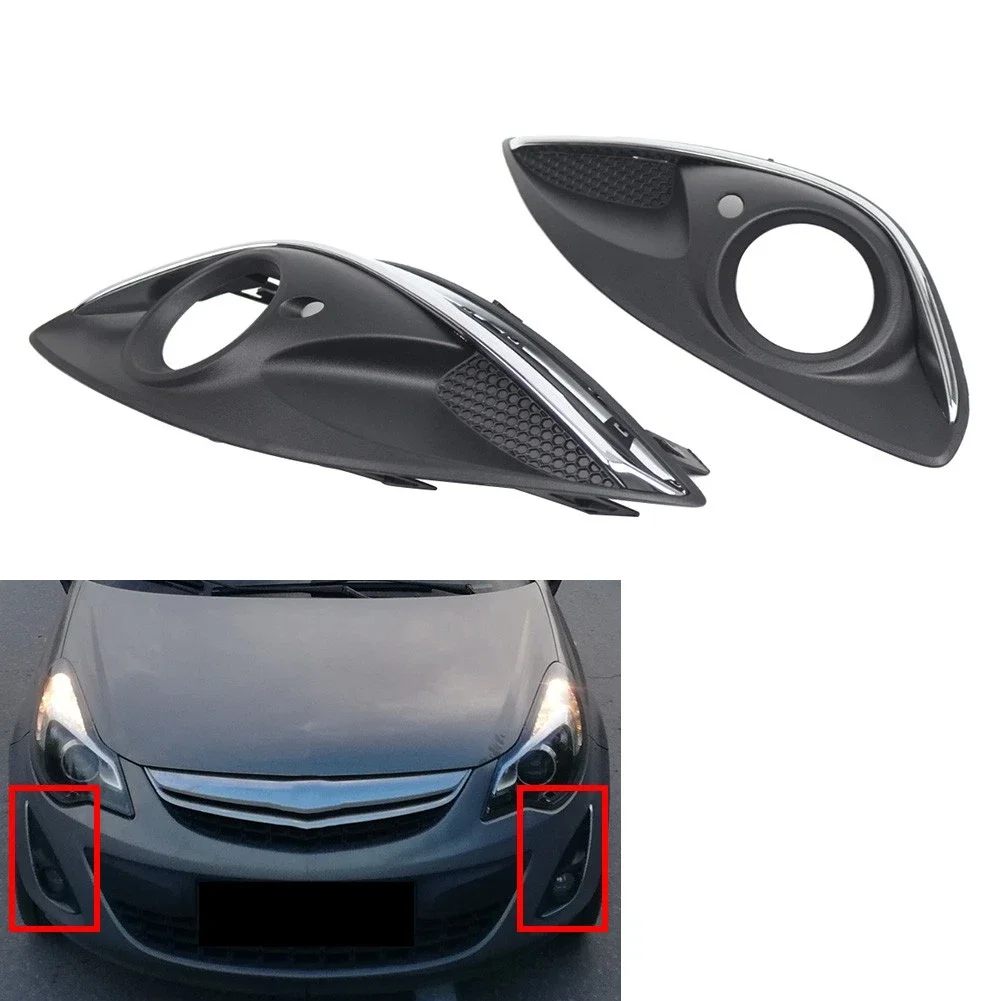 

For VauxhallA CORSA D 2011-2014 Facelift 13345358 13345359 Left Right Honeycomb Mesh Car Front Bumper Fog Light Grille Cover