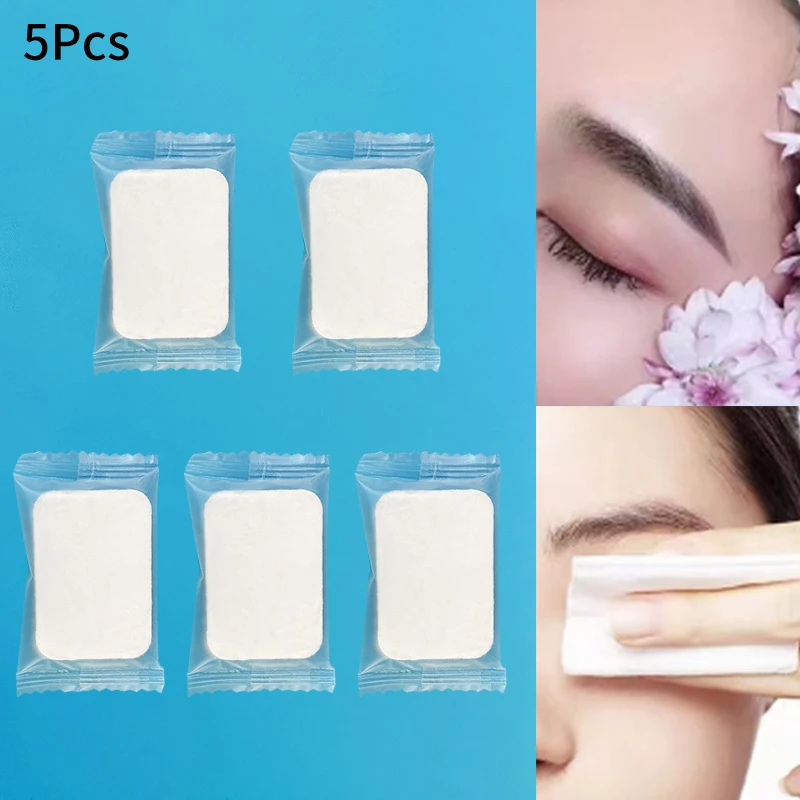 5 Stuks Wegwerp Tattoo Wimpers Verlengen Huid Schone Compressie Katoenen Pads Make-Up Remover Gezicht Nat Kompres Handdoek Schoonheidssalon