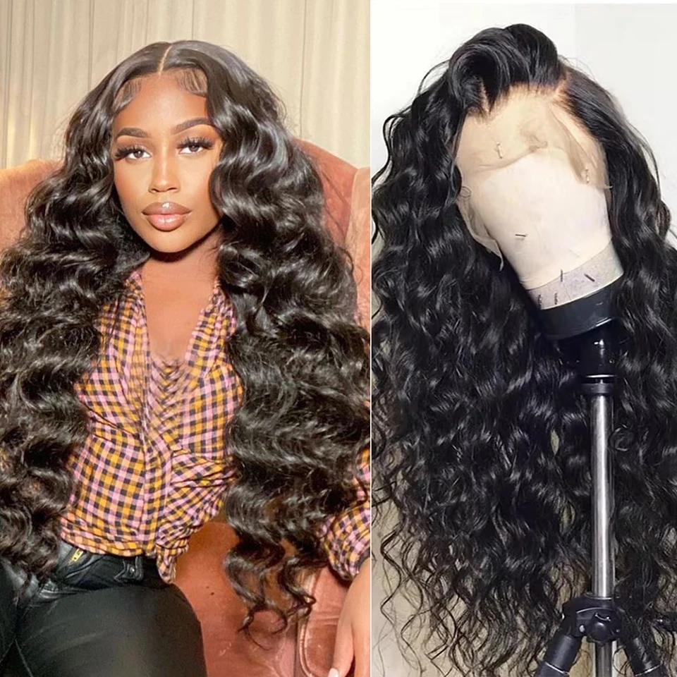 

Yyong 8-34Inch Loose Deep Wave Frontal Wig 13x6 HD Transparent Lace Front 250% Human Hair Wigs Pre Plucked 5x5 6x6 Closure Wigs