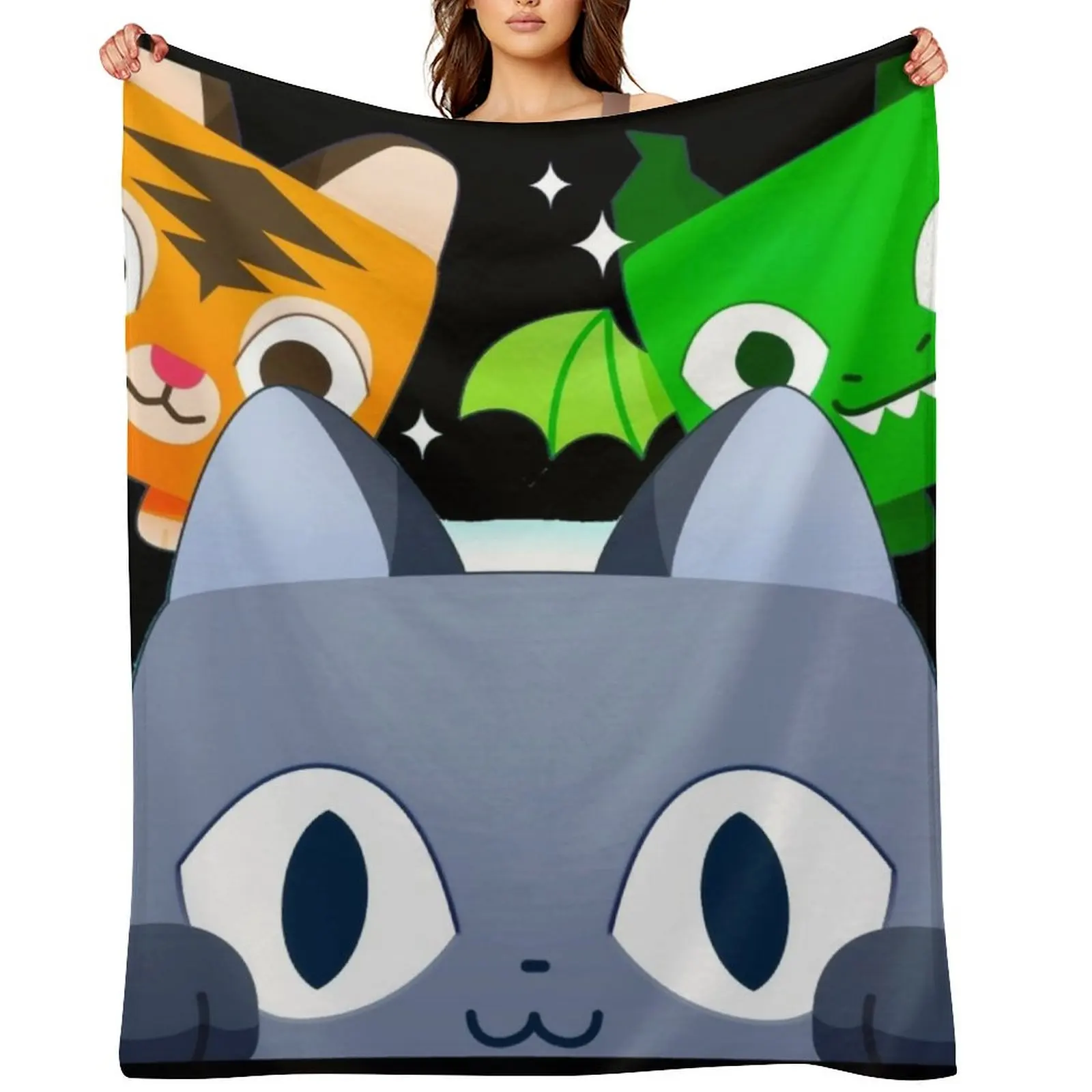 pet simulator x Throw Blanket Soft Plaid halloween Hair Thermals For Travel Warm Loose Blankets