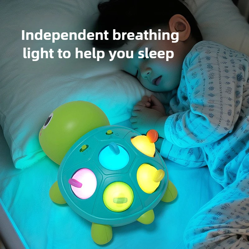 لعبة الزحف السلحفاة الموسيقية وقت البطن لعبة حسية تعليمية مع ضوء الاستشعار التلقائي المشي السلاحف لعبة تفاعلية #3