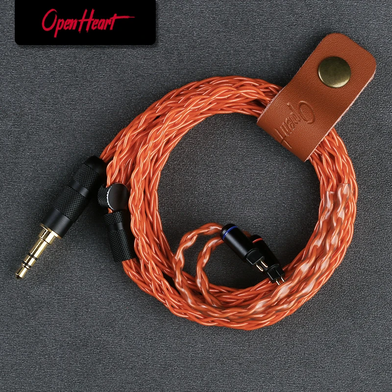 OPENHEART Orange 8 Core Earphone Cable 2.5/3.5/4.4mm MMCX/0.78 2Pin/QDC Silver Plated Copper Replace Upgrade Balanced Cable