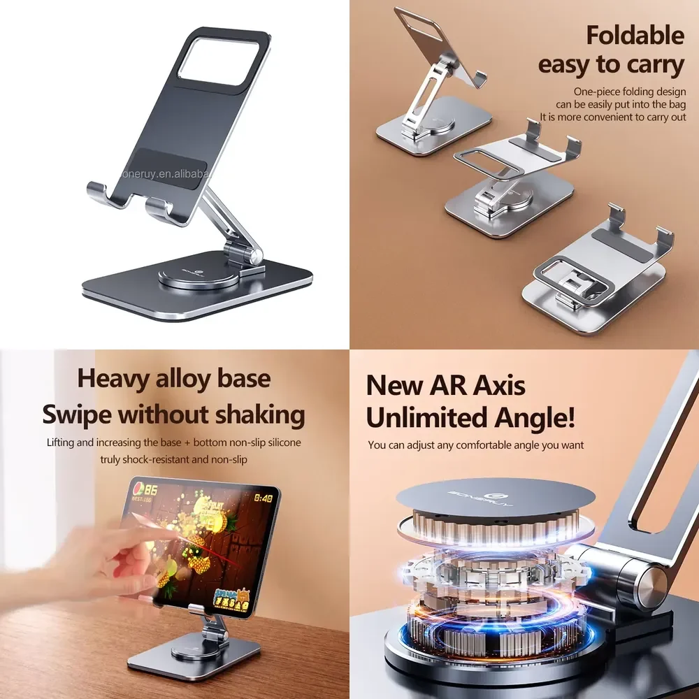 L05Mini Rotating Phone Stand Adjustable Foldable Desktop Holder Video Shooting Supports Ipad Mobile Universal