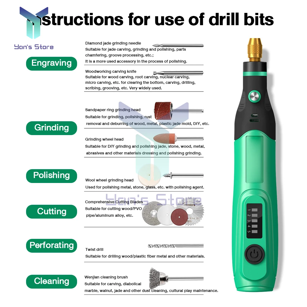 18W 100-240V Mini Sander Grinder Tool Machine Pen Type Household Multifunctional Polishing Machine Jade Carving Tools Set