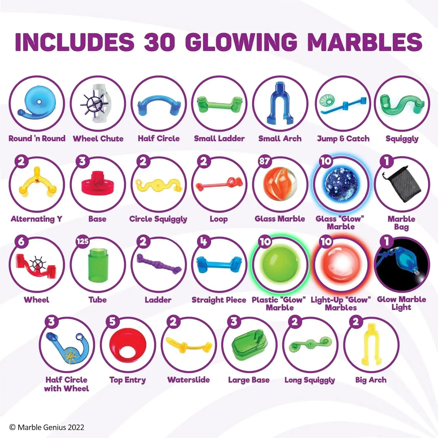 300-teiliges Glow Marble Run Track Race Extreme-Set für Kinder ab 4 Jahren, im Dunkeln leuchtender, STEM-Lernbaustein, Farbanleitung