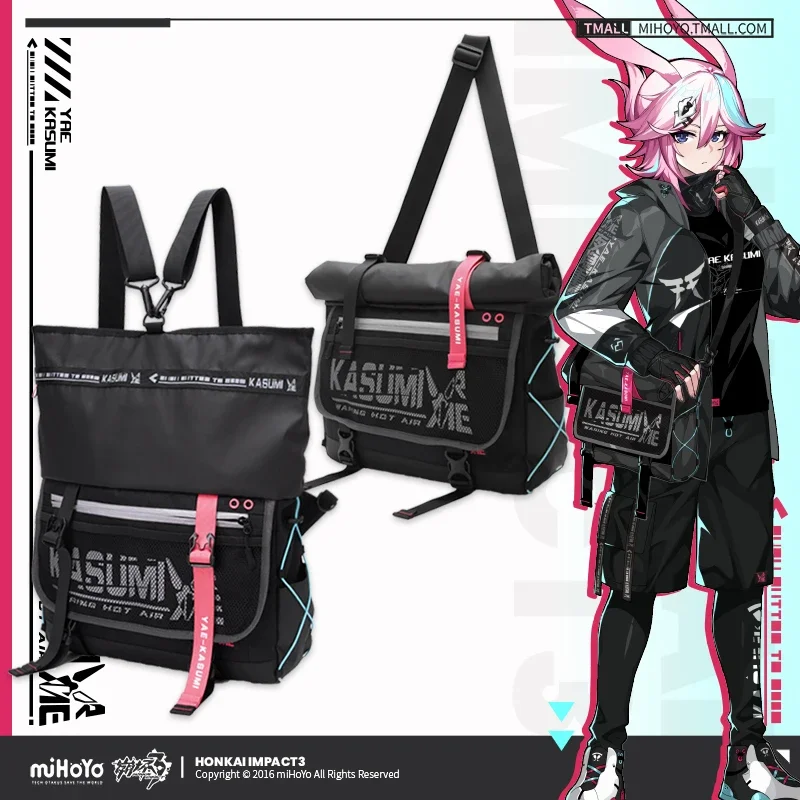 New Anime Game Honkai Impact 3 Yae Sakura Cosplay Bag Harajuku Fashion School Black Backpack Canvas Adults Travel Messenger Bags