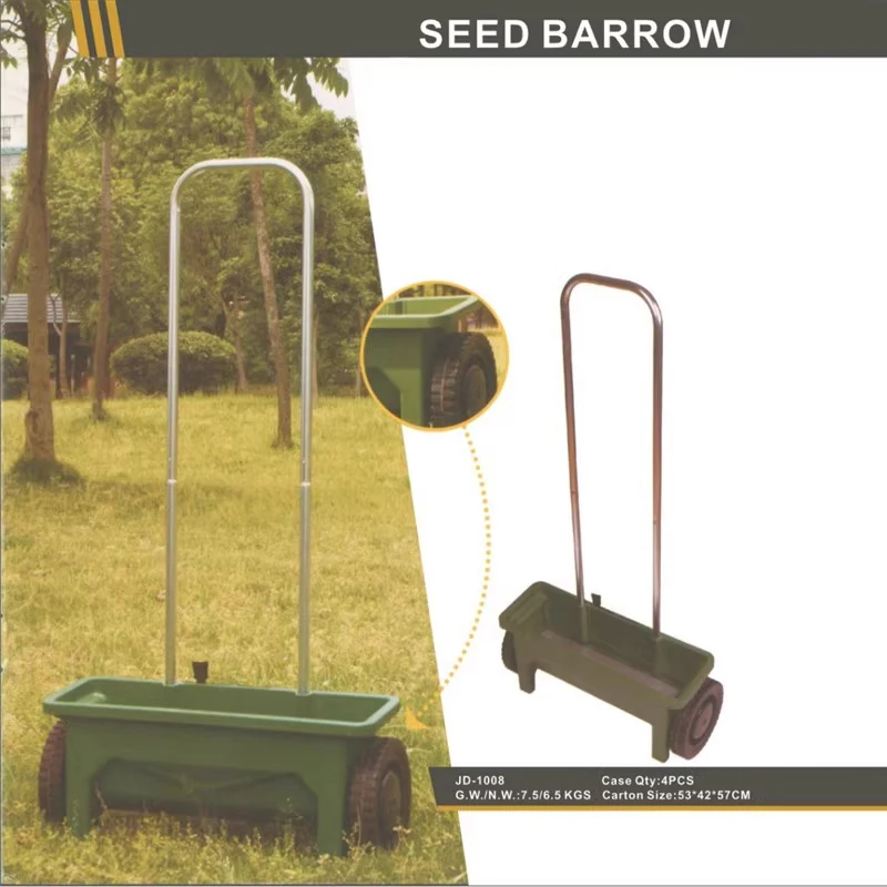 أسمدة وبذارة كبيرة تعمل بالدفع اليدوي سعة 12 لترًا مع بذارة يدوية لملح ذوبان الثلج وعجلات متحركة كبيرة #2