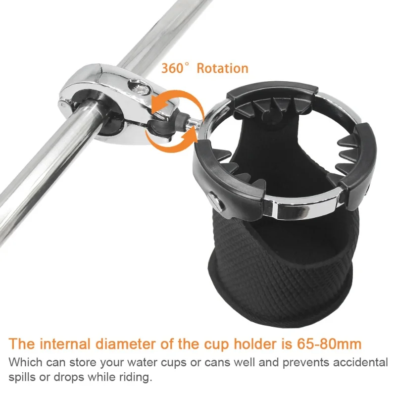 Motorcycle Cup Holder Beverage Drink Can Handlebar Mount 360° Rotation Universal Water Bottle Holder For Motorcycle ATV UTV