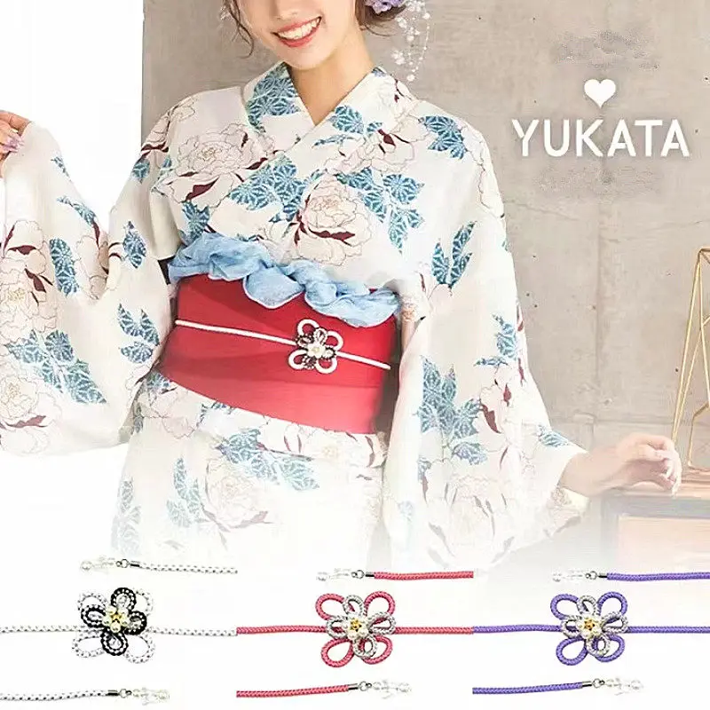 

Handwoven Bathrobe Waist Belt Accessories Decorative Knot Rope Kimono Small Accessories Multi-Color Traditional Japanese Style