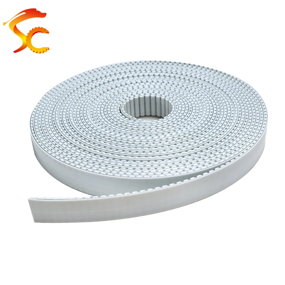 ONEFIRE 10Meters PU AT5 Trapezoid Open timing belt AT5-25mm Width 25mm White Synchronous belt polyurethane with steel core