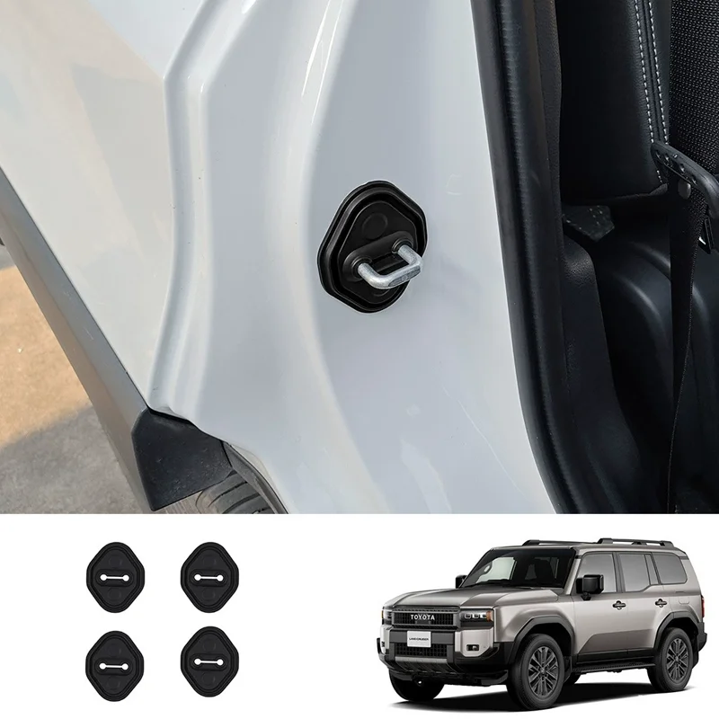 

For Toyota Land Cruiser 250 Prado LC250 2024 Car Door Shock Absorber Door Lock Protector Silicone Door Lock Latches Accessories