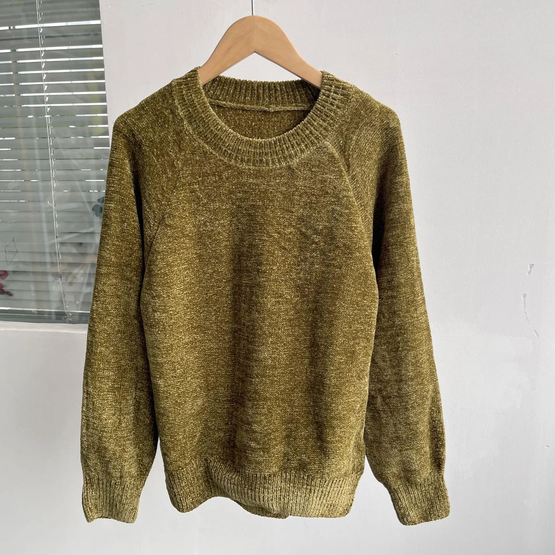 فضفاض الخريف الشتاء سترة مترهل قاعدة طبقة ملابس داخلية عادية تنوعا Y2 سنو نيل تريكو الياقة المدورة التخسيس #3