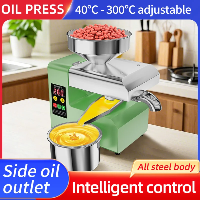 

Oil Press New Automatic Machine Commercial Home Oil Extractor Expeller Presser R6S
