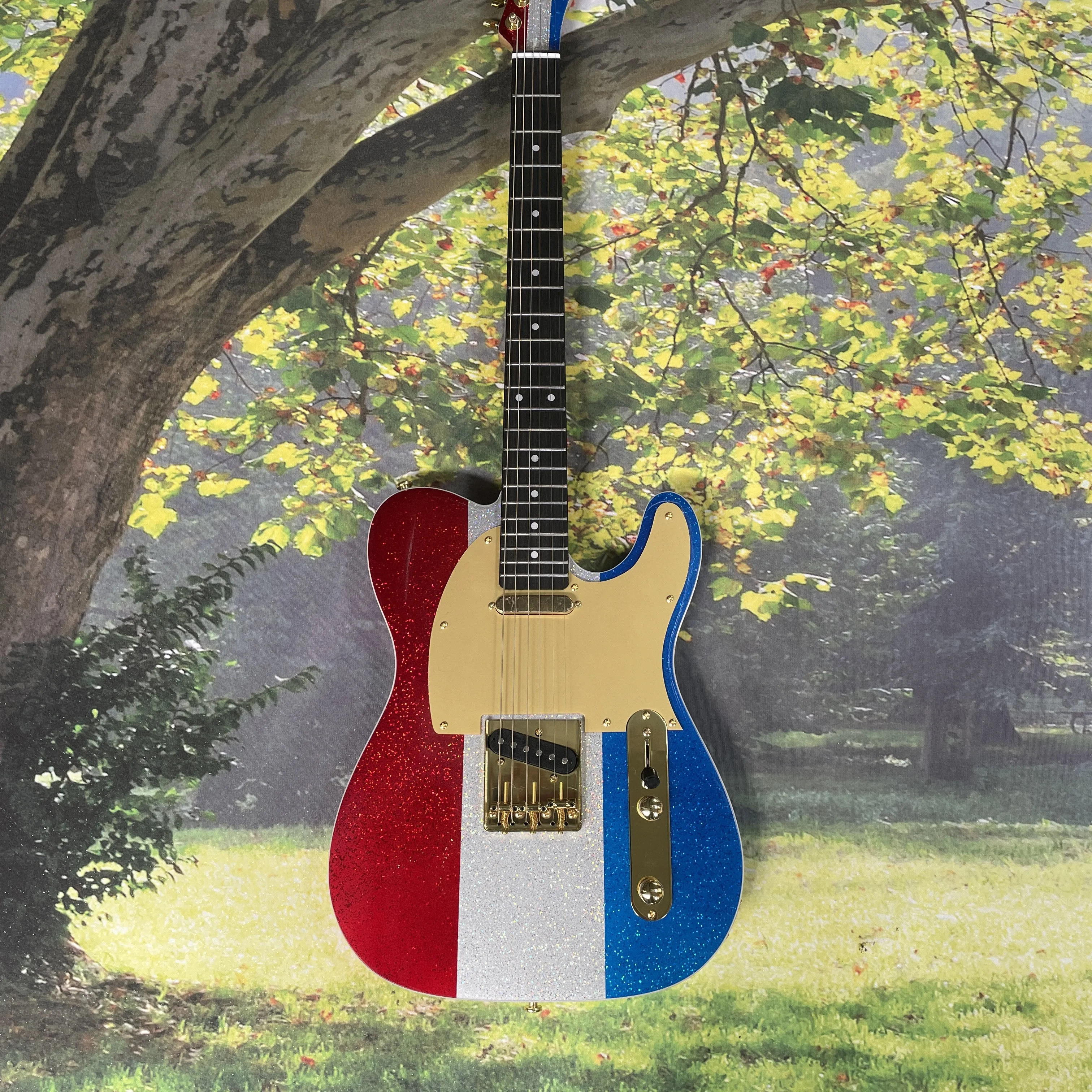 

Three-color powder glitter electric guitar, rosewood fingerboard guitars, advanced country rock performance electric guitarra