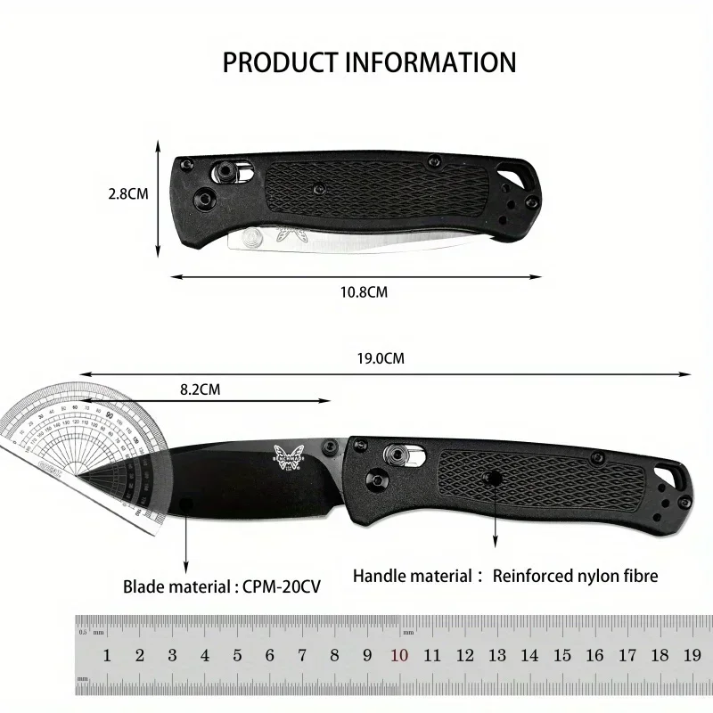 BM 535 Portable Folding Knife 440C Blade Nylon Fiber Handle Pocket EDC Outdoor Adventure Camping Knife Black Blade / White Blade