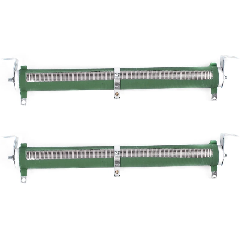 2X 200W Watt 100 Ohm Ceramic Tube Adjustable Rheostat Resistor Green