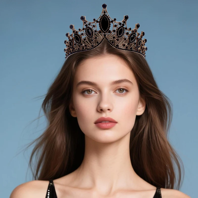 

ML Bride rhinestone crown tiara baroque luxury atmosphere alloy crown party princess dress accessories