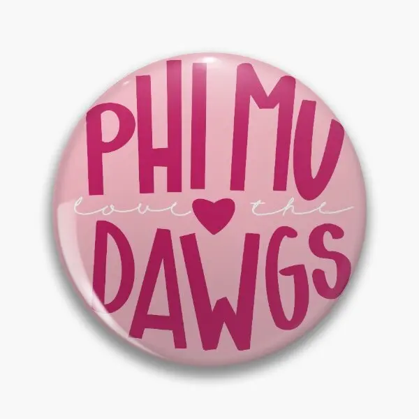 Phi Mu Button  Soft Button Pin Women Brooch Cartoon Gift Fashion Lover Creative Lapel Pin Badge Decor Hat Clothes Collar Jewelry