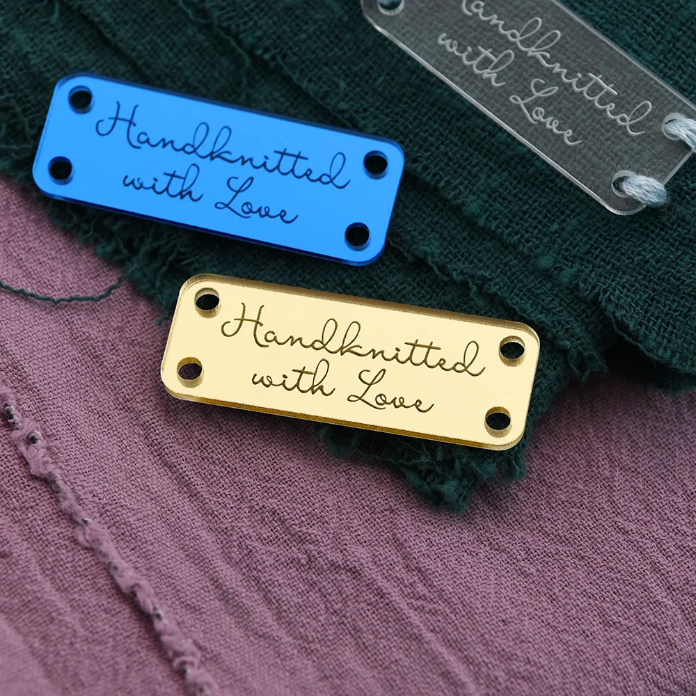

Custom Mirror Acrylic Tags 0.59"x1.57" Laser Engraved Eco-Friendly Personalized For DIY Crafts Clothing Hats Home Decor