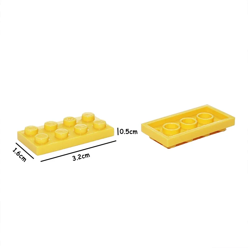 100PCS Size 2x4 Dot Plate 3020 MOC Assemble Particles DIY Building Blocks 2*4 Figures Bricks Educational Creative Toy for Kid