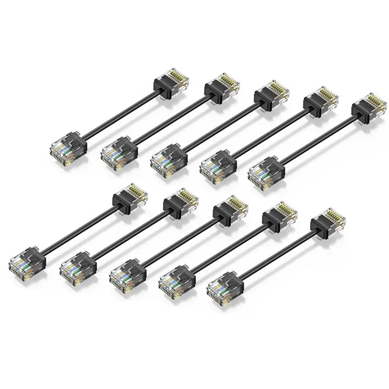 AB11-For Patch Panel To Switch Compatible 10Pack Cat6/Cat6a Slim RJ45 UTP Network Cord 10Gbps Cat 6 For Patch Cable Flexible