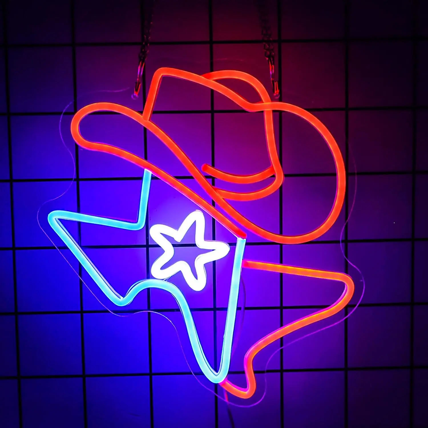 Cowboy Texas LED Neon Sign USB Dimmable LED Neon Light for Game Room Bar Western Themed Party Man Caves Garage Decor Gift